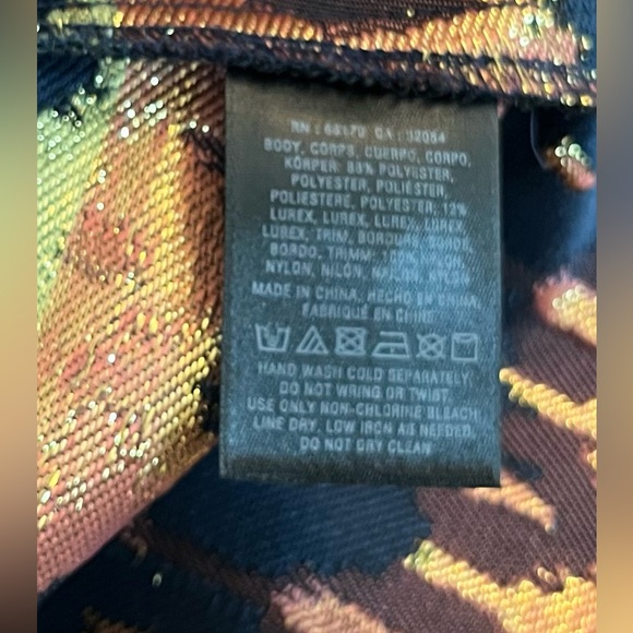 Anthropologie HD in Paris Yana Jacquard Peplum Top Blue Metallic Size US 10 - Picture 12 of 15